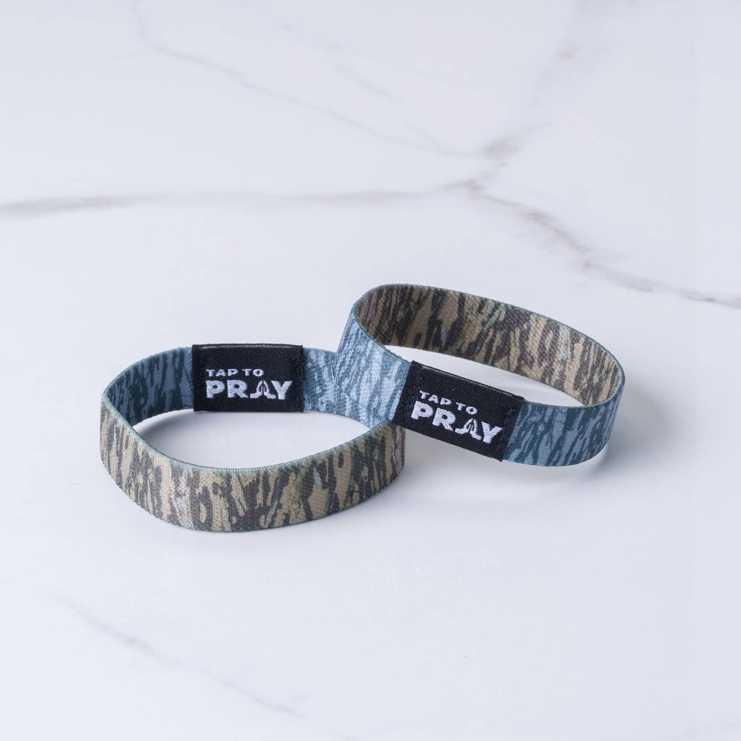 Tap To Pray™ Wristbands - Tree Bark Camo Brown & Grey