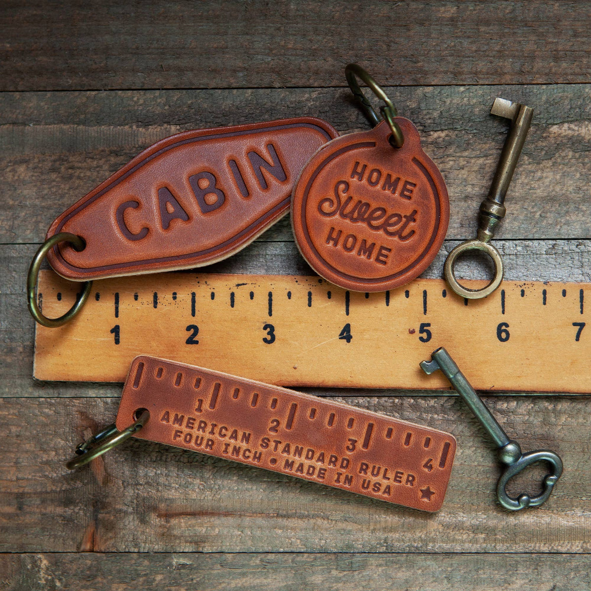 12 Gauge Leather Keychain Circle