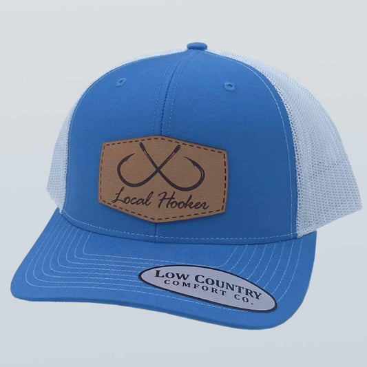 LH Leather Patch Columbia Blue/White