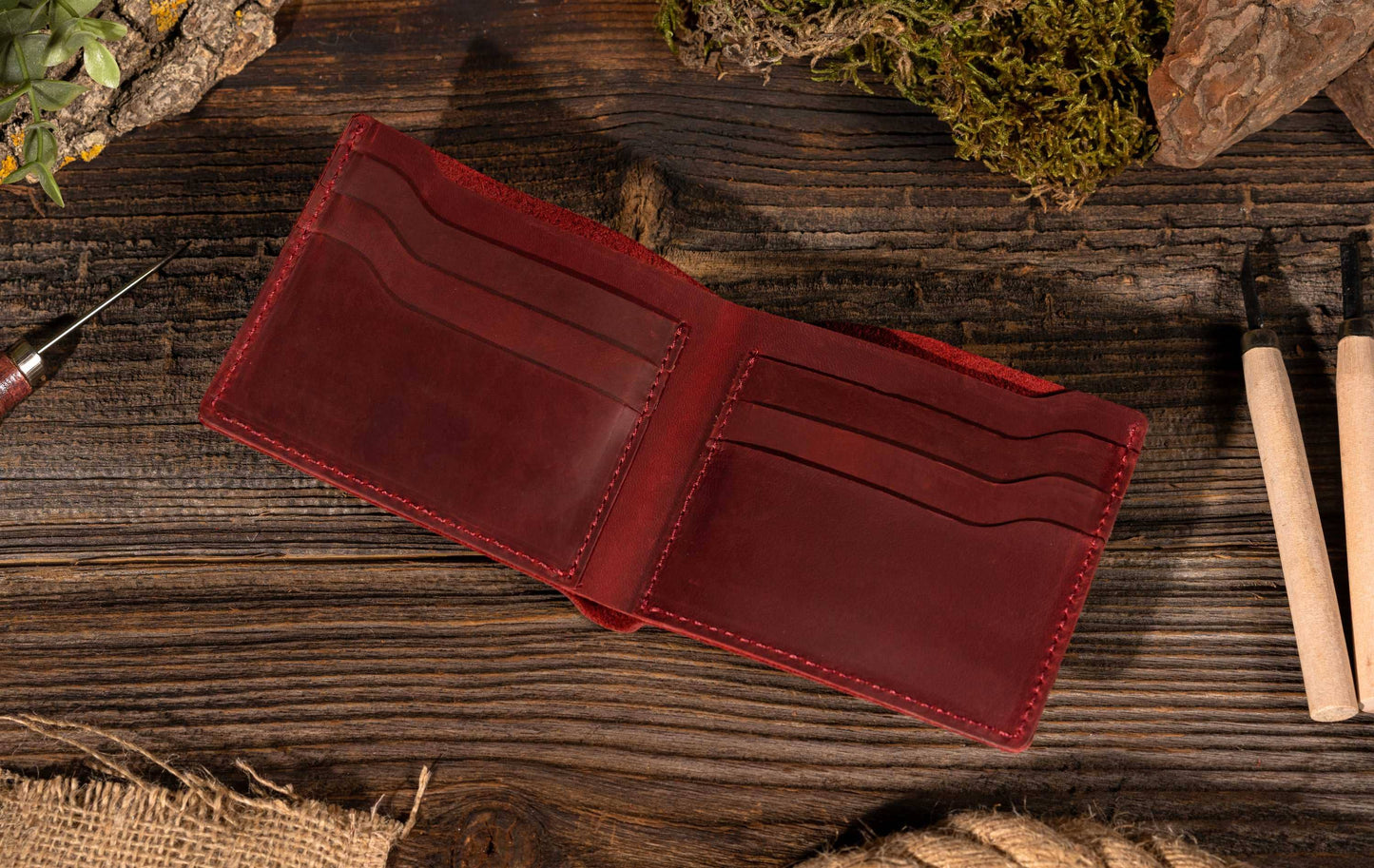 Leather Wallet,  Bifold Wallet, Handmade Wallet