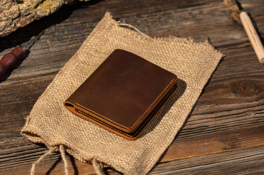 Genuine Leather Bifold Wallet, Handmade Wallet for Men