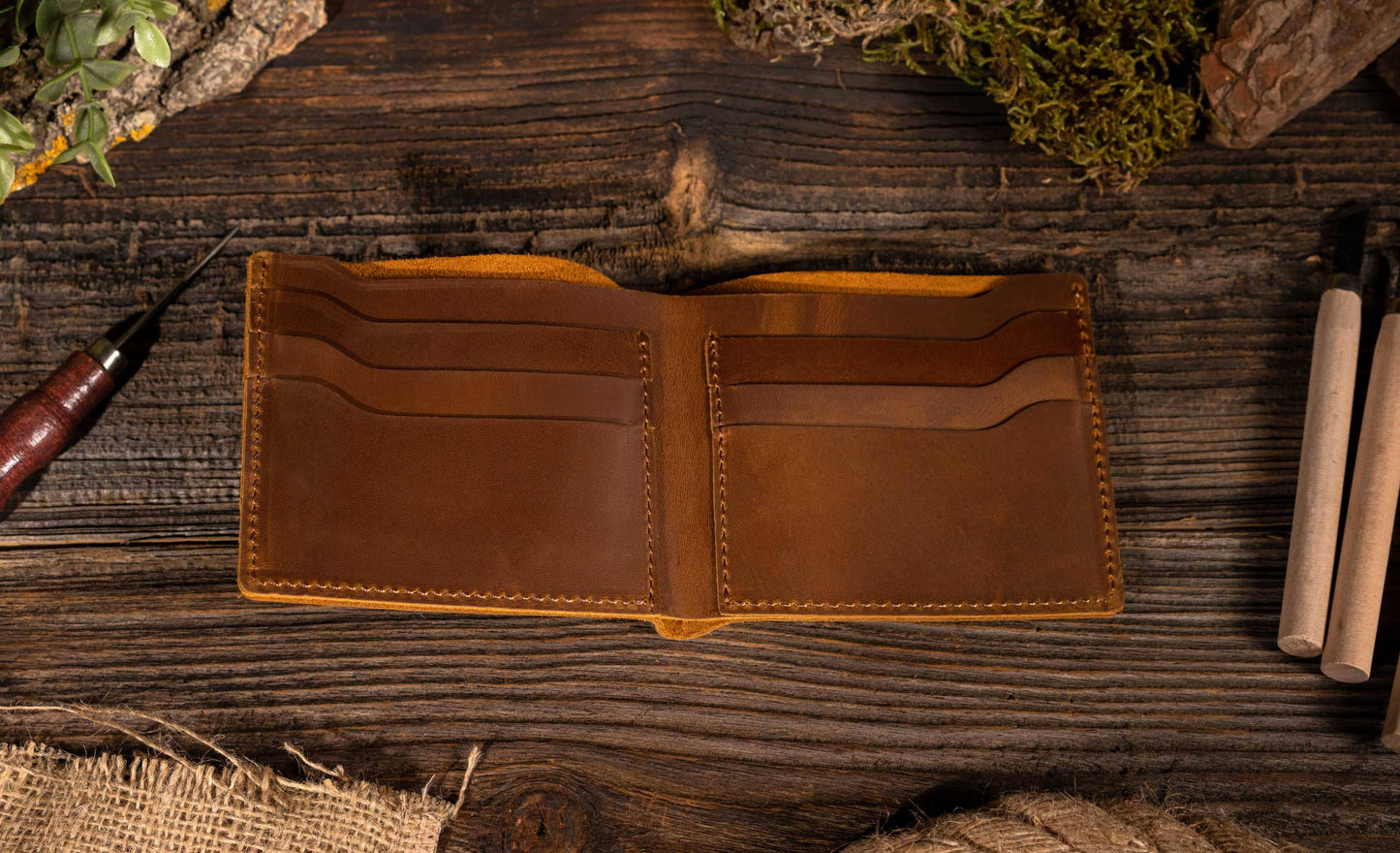 Leather Wallet,  Bifold Wallet, Handmade Wallet