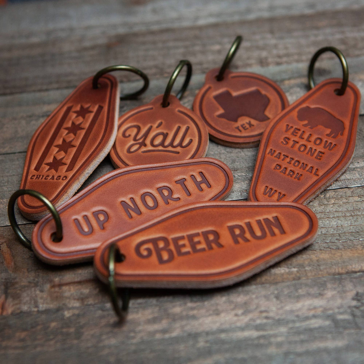 12 Gauge Leather Keychain Circle