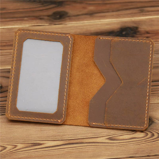 Genuine Leather Handmade Wallet with ID Window