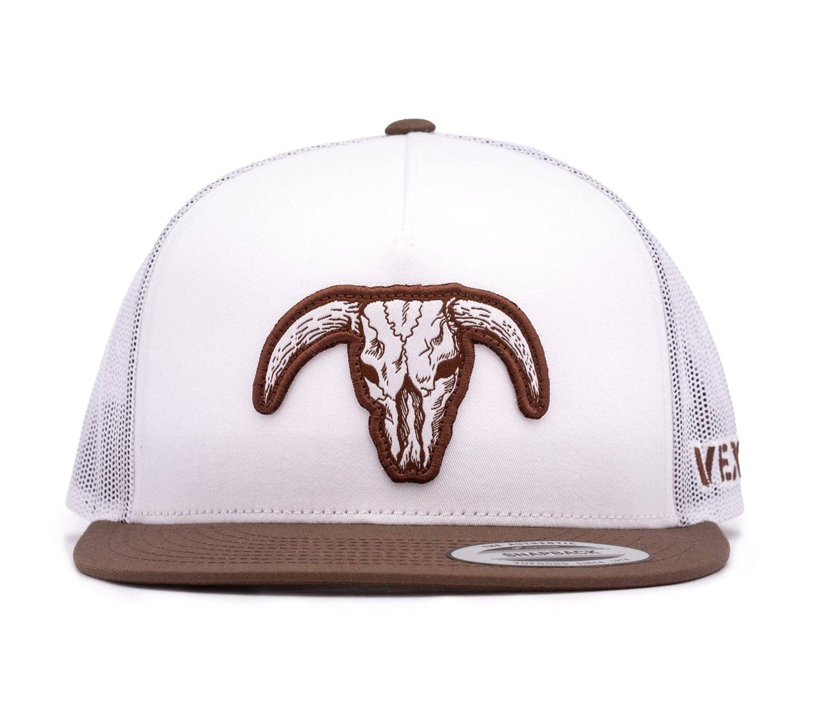 Bull Skull - Brown/White/White Mesh