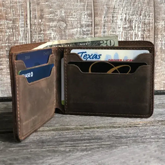 Handmade Genuine Leather Bifold Wallet