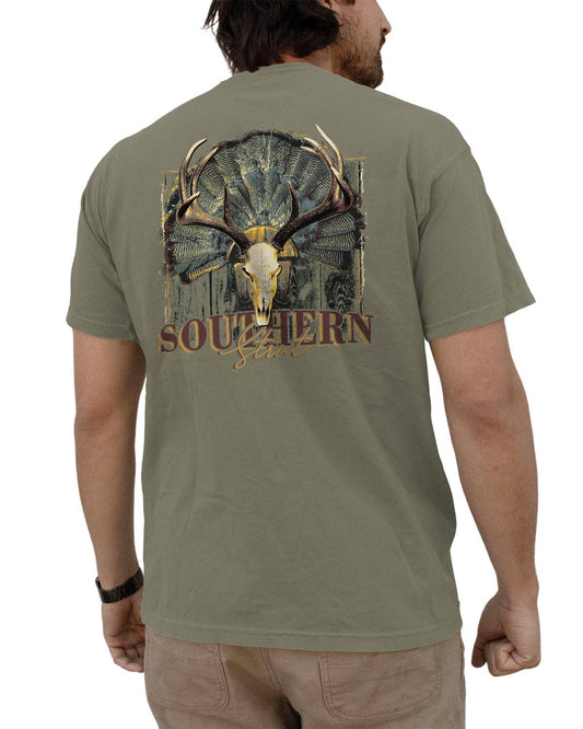 Turkey Mount Rustic Deer Skull T-Shirt